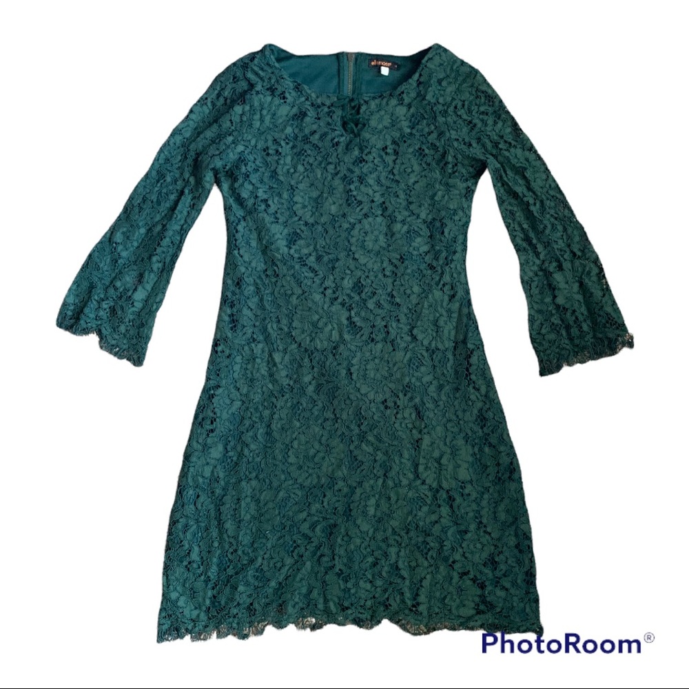 Ella Moss Forest Green Mesh Dress Size 14